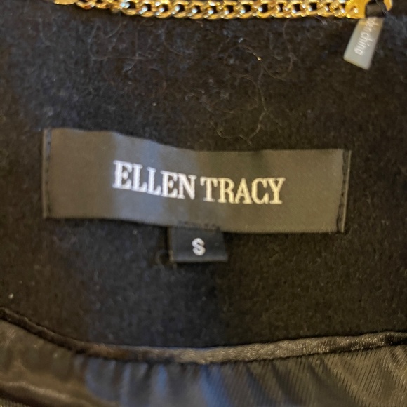 NEW! Ellen Tracy Black Belted Cape Coat Size Small - Picture 12 of 12